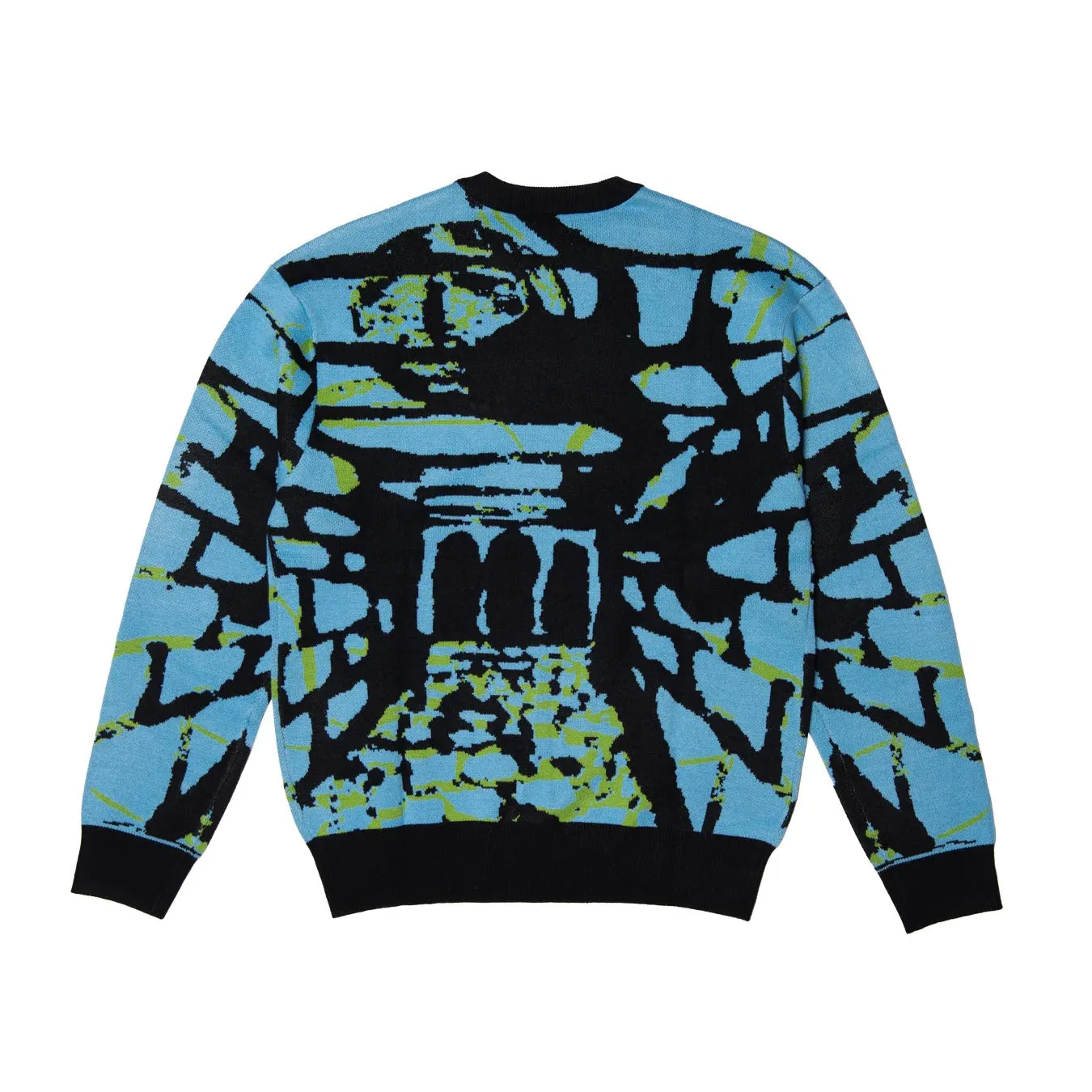 Hoddle Dungeon Jacquard Knit Jumper - Blue/Black/Green