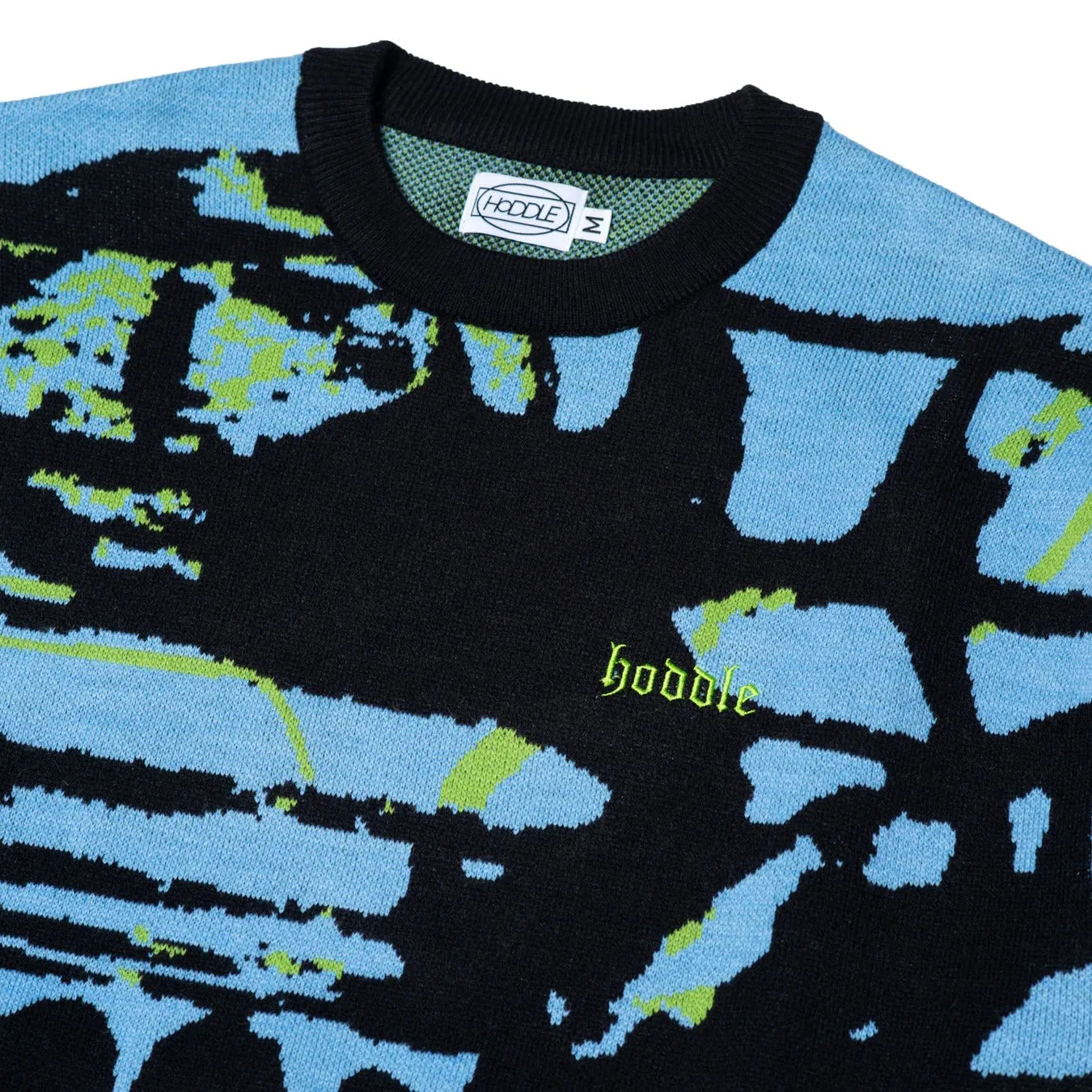 Hoddle Dungeon Jacquard Knit Jumper - Blue/Black/Green