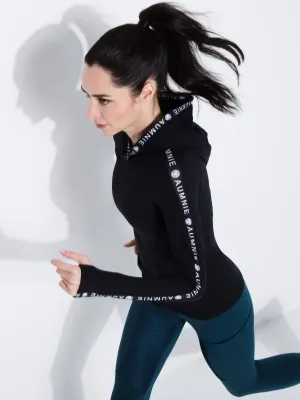 HOODED LOGO TOP, BLACK