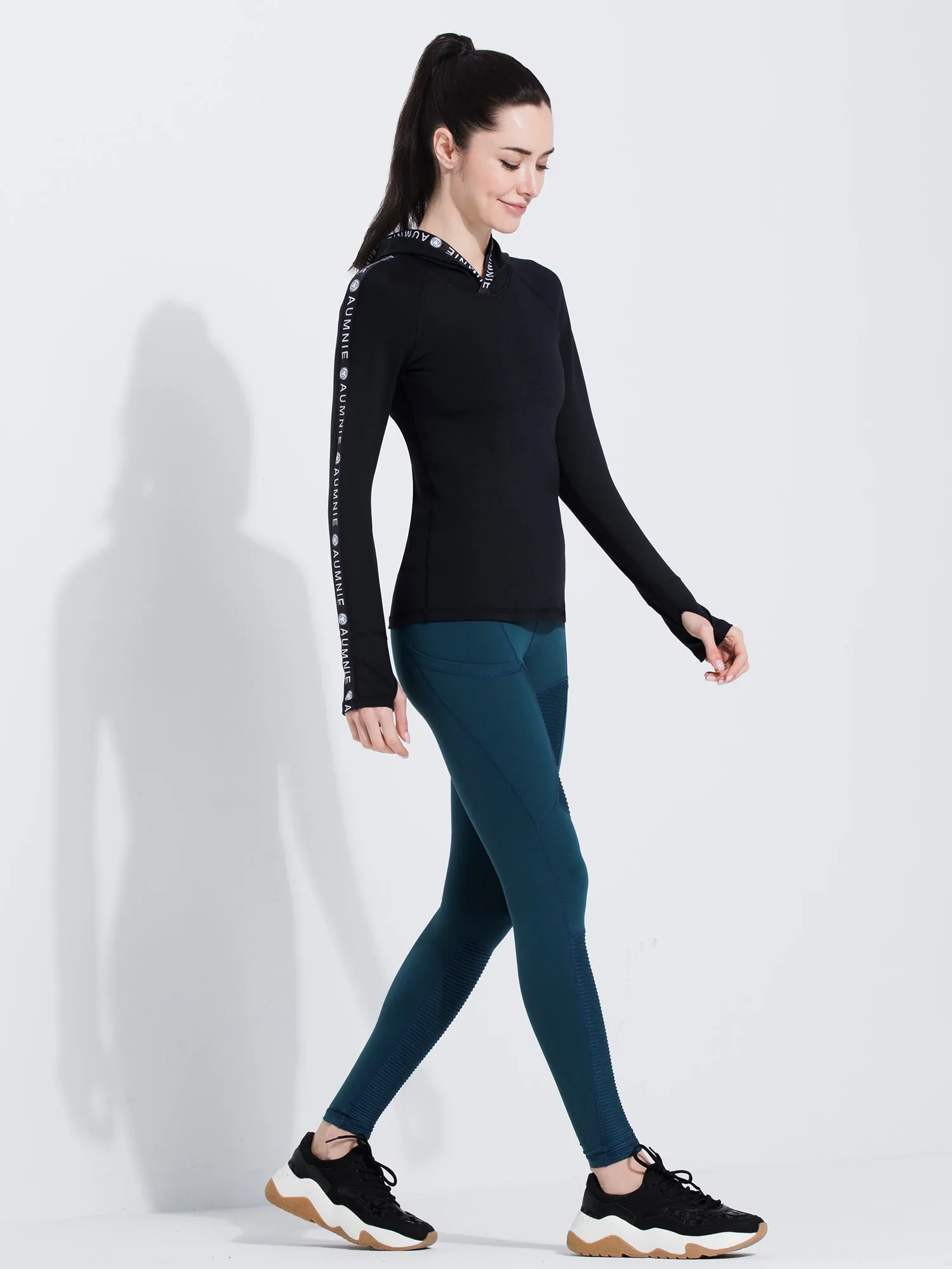HOODED LOGO TOP, BLACK