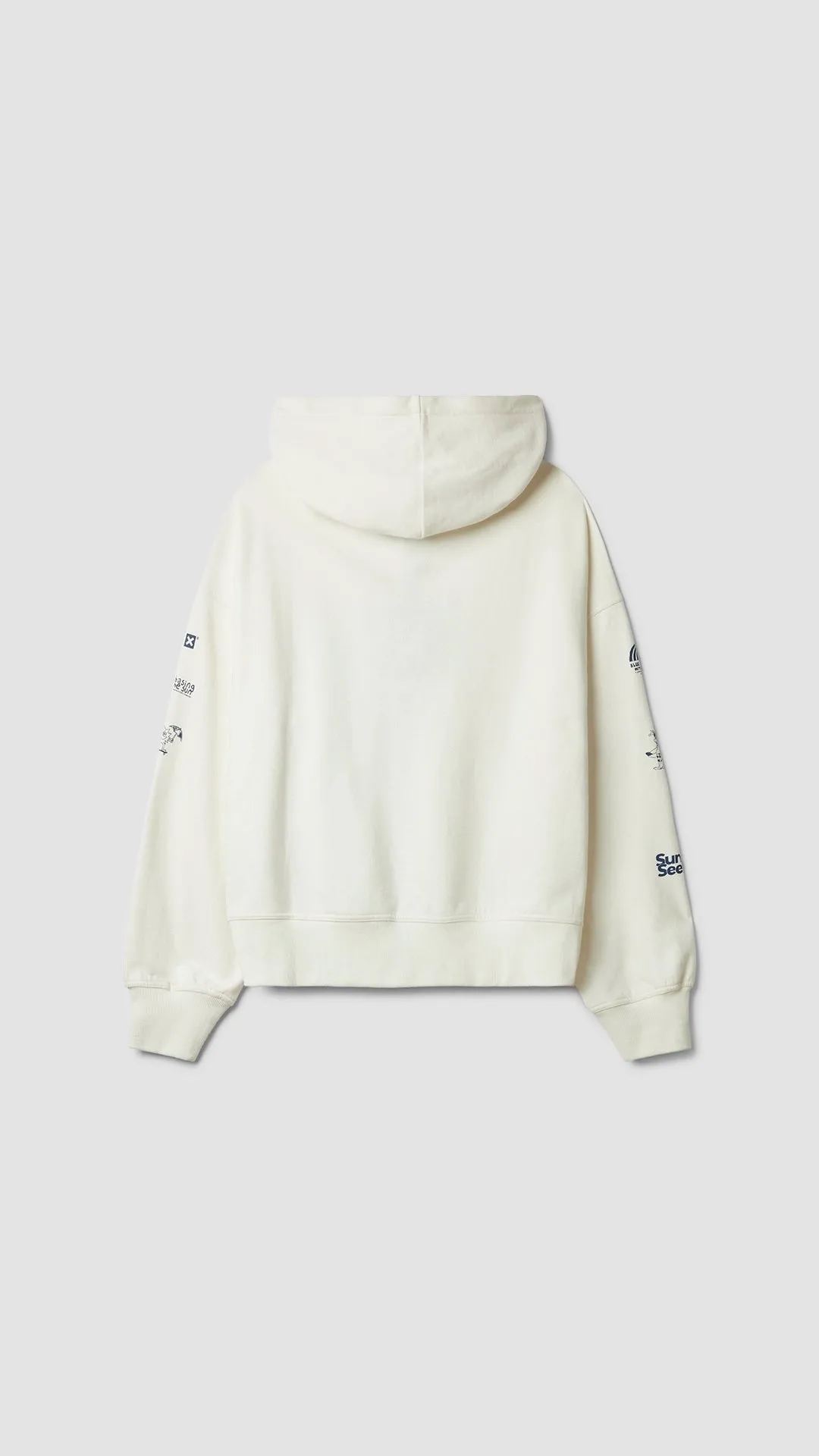 HOODIE FULL ZIP RANDOM BLANCO ROTO