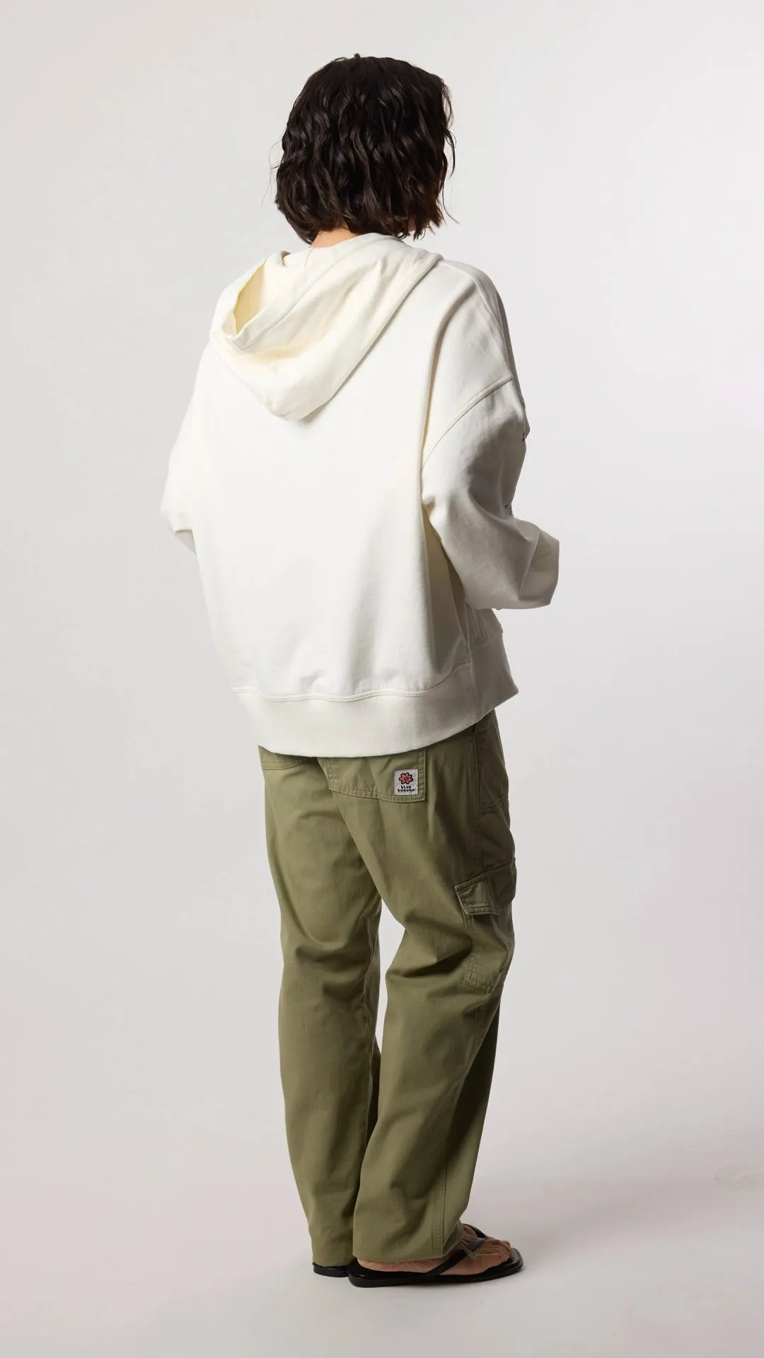 HOODIE FULL ZIP RANDOM BLANCO ROTO