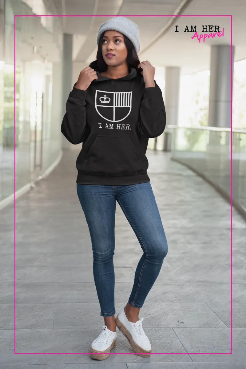 I AM HER Shield Women's Hooded Sweatshirt