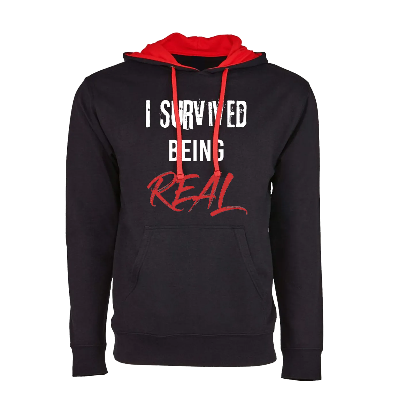 I Survived Being Real Hoodie (Red/Black)