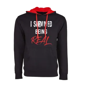 I Survived Being Real Hoodie (Red/Black)