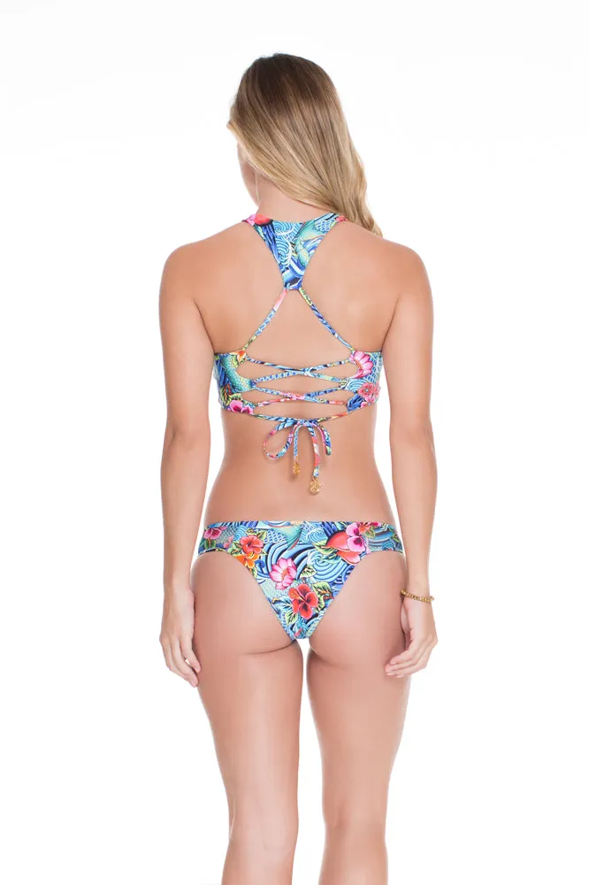 INKED BABE - Ink Mesh Reversible Cut Out Top & Moderate Bottom • Multicolor