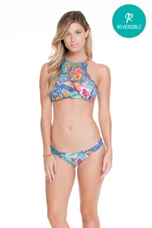INKED BABE - Ink Mesh Reversible Cut Out Top & Moderate Bottom • Multicolor