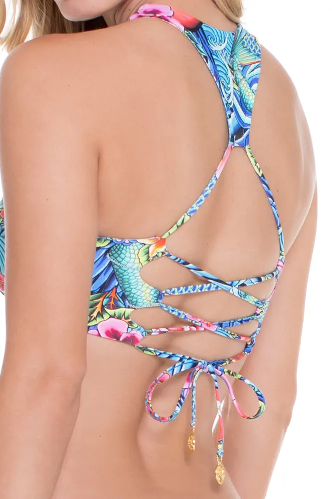 INKED BABE - Ink Mesh Reversible Cut Out Top & Moderate Bottom • Multicolor