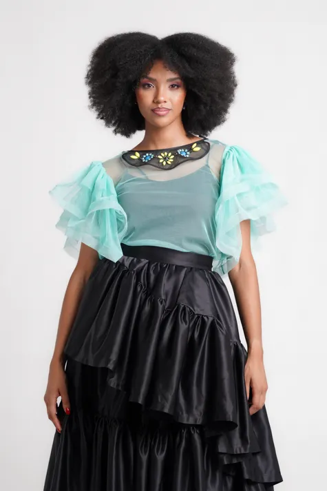 Irene Makhavhu Design Mesh Braided Top