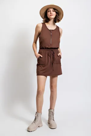 Java Half Zip Sleeveless Athletic Dress