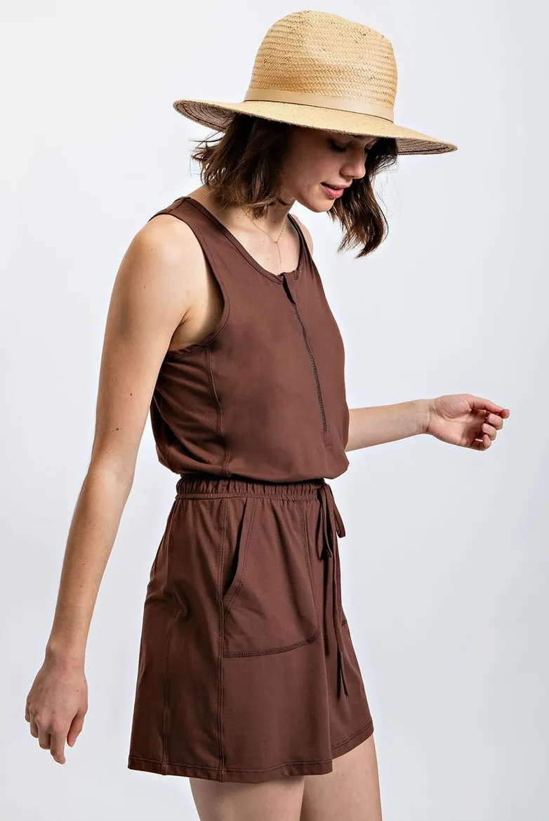 Java Half Zip Sleeveless Athletic Dress