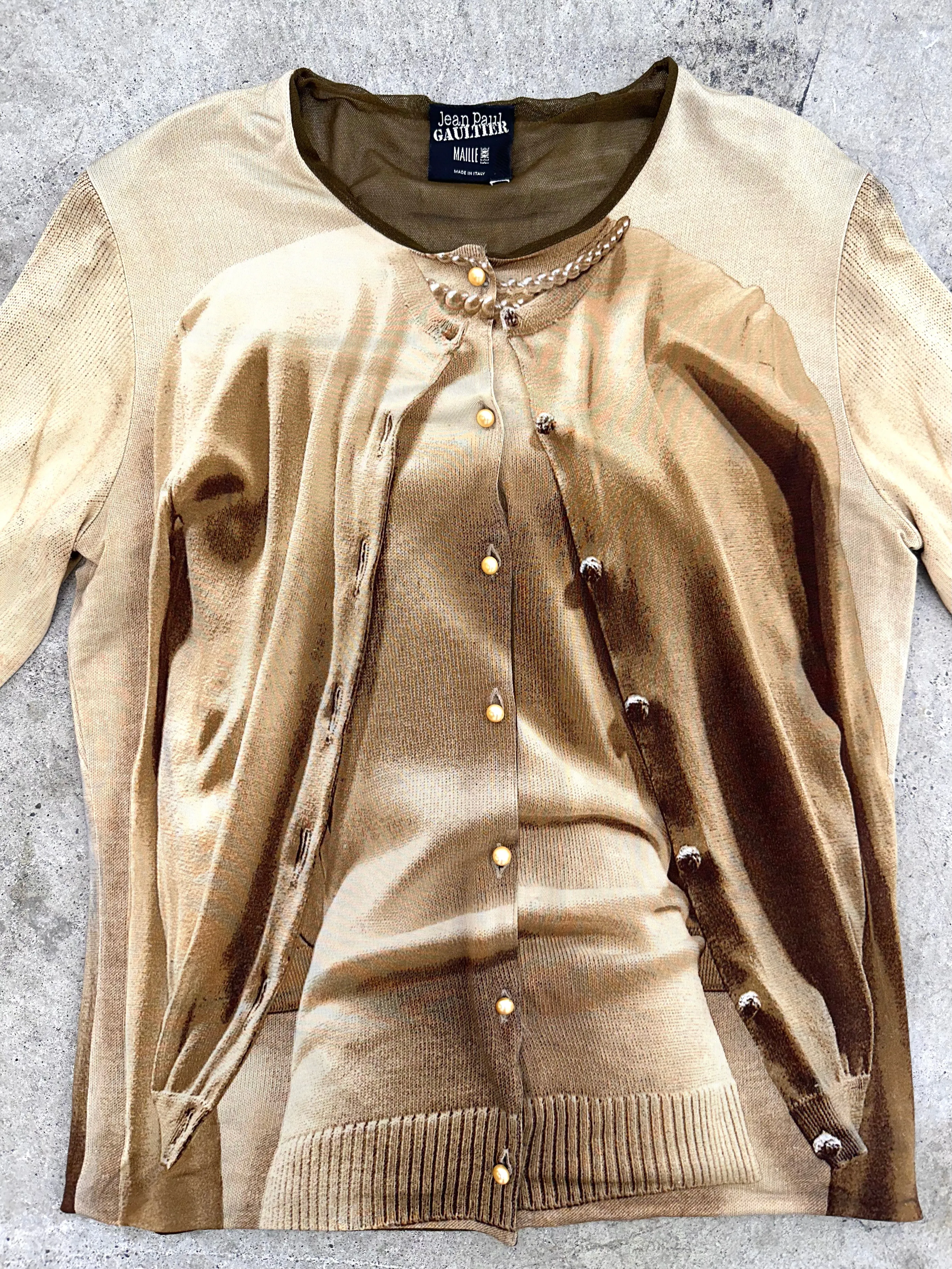 Jean Paul Gaultier Mesh Trompe-L'oeil Top