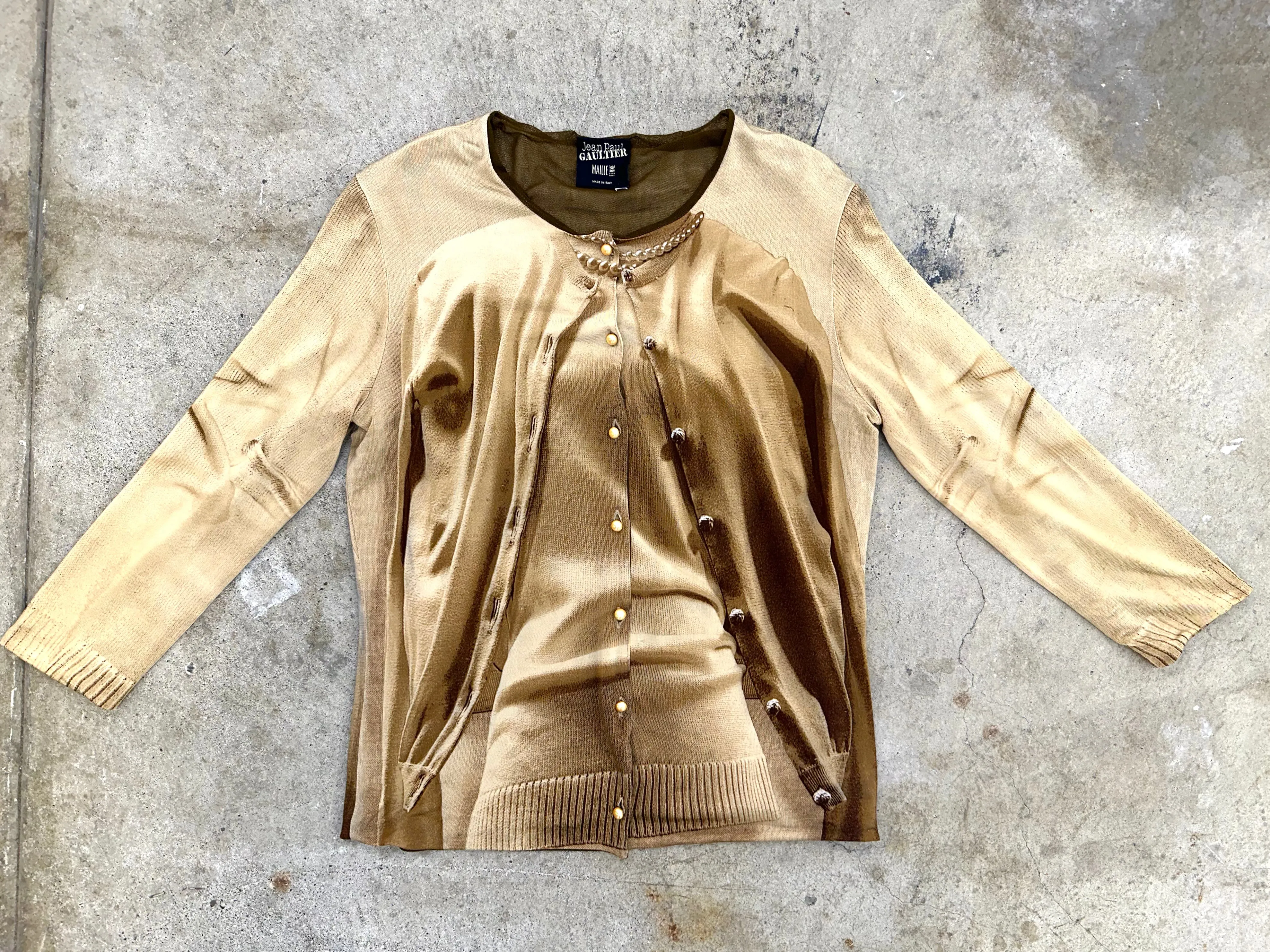Jean Paul Gaultier Mesh Trompe-L'oeil Top