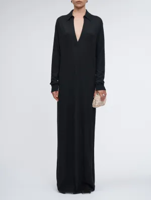 Jersey Polo Dress in Black