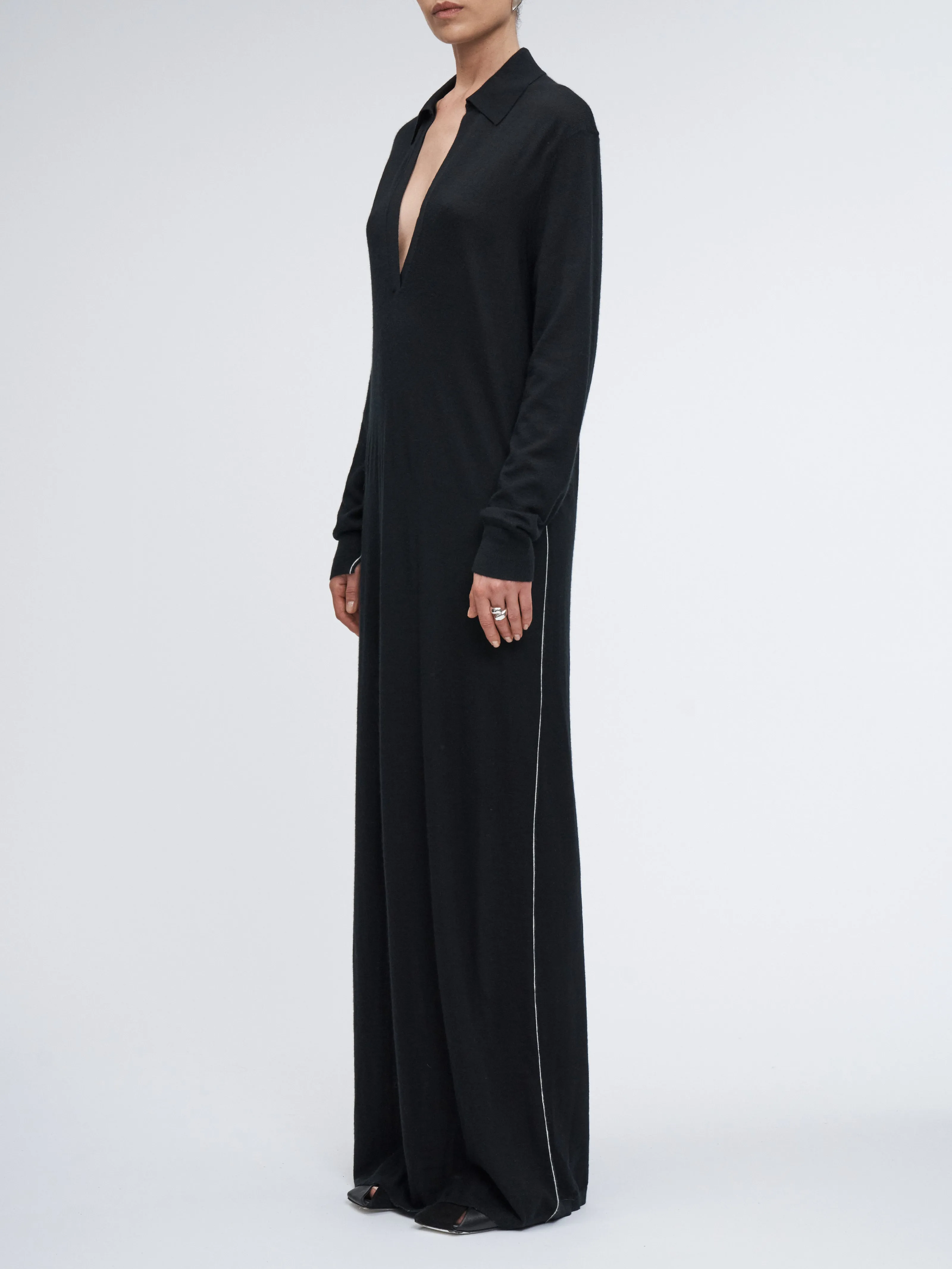 Jersey Polo Dress in Black