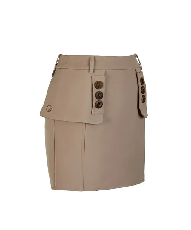 J.Jane Flap H-line Skirt (Beige)