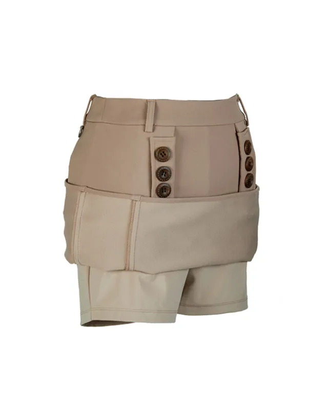 J.Jane Flap H-line Skirt (Beige)