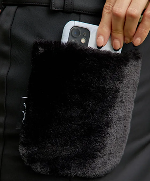 J.Jane Fur Pocket Skirt (Black)