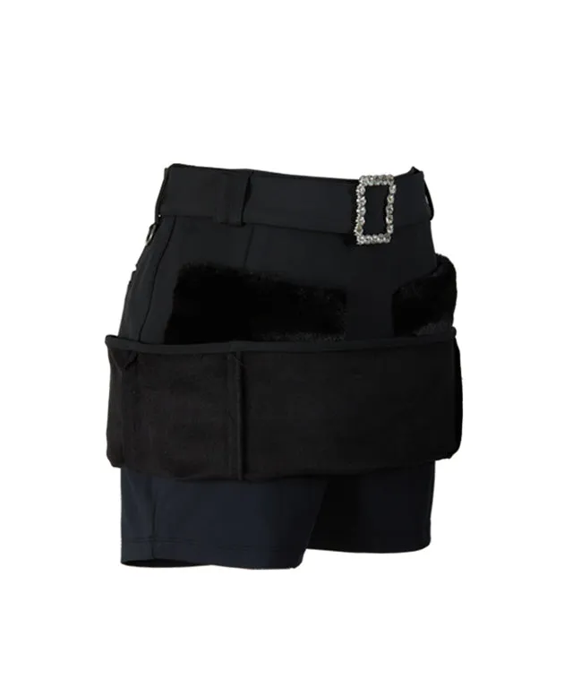 J.Jane Fur Pocket Skirt (Black)