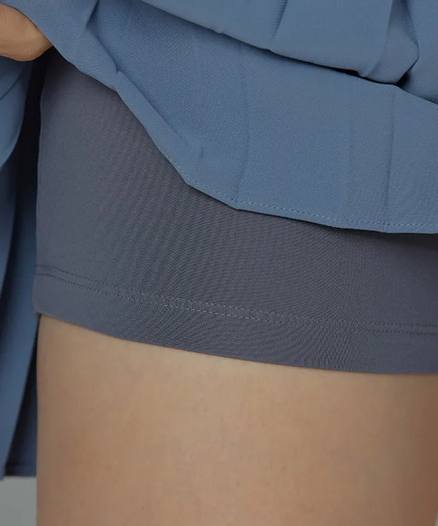 J.Jane Heart Shape Pleats Skirt - Denim