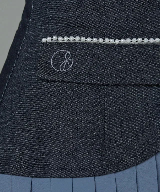 J.Jane Heart Shape Pleats Skirt - Denim