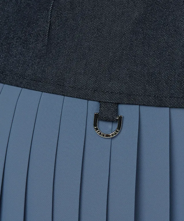 J.Jane Heart Shape Pleats Skirt - Denim