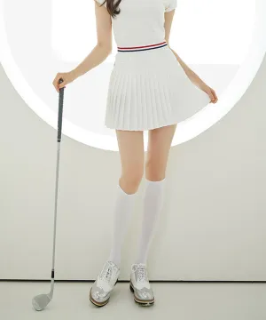 J.Jane Line Band Pleats Skirt (White)
