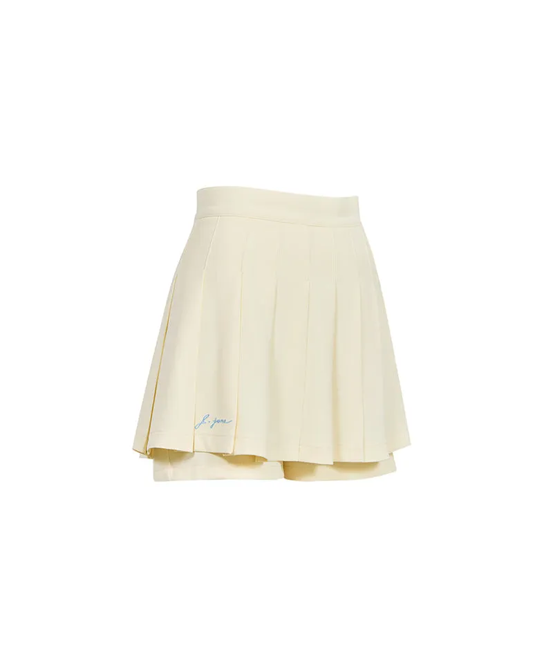 J.Jane Pleats Skirt Pants - Yellow