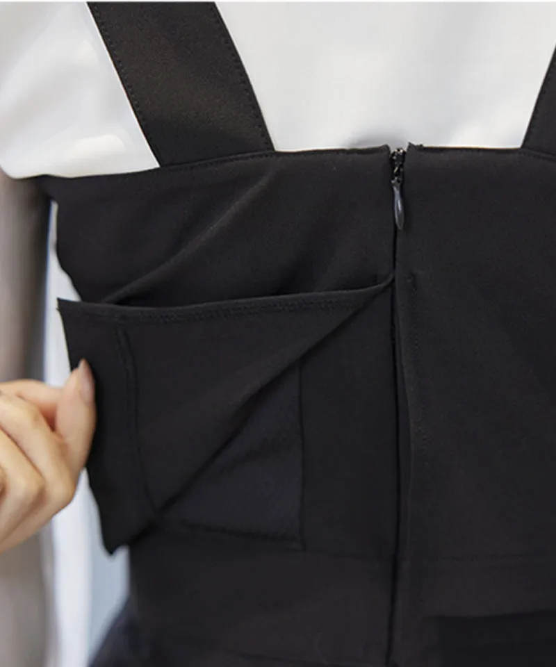 J.Jane Pleats Suspenders Dress - Black