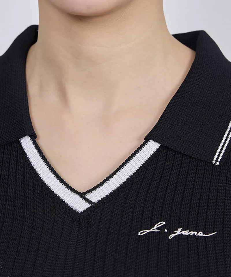 J.Jane Sleeveless Collar Knit Dress - Black