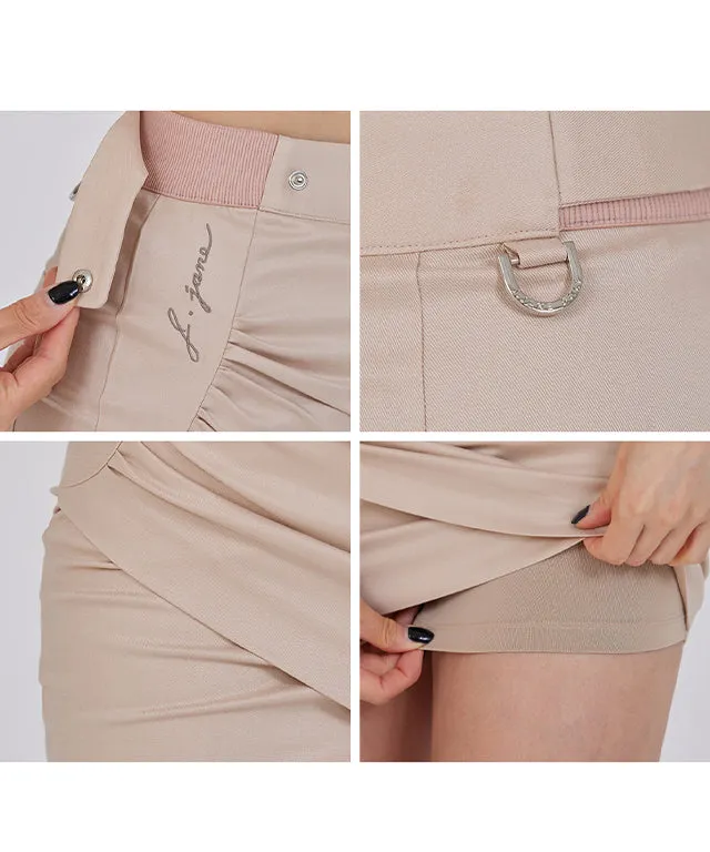J.Jane Tulip Line Shirring Skirt - Beige