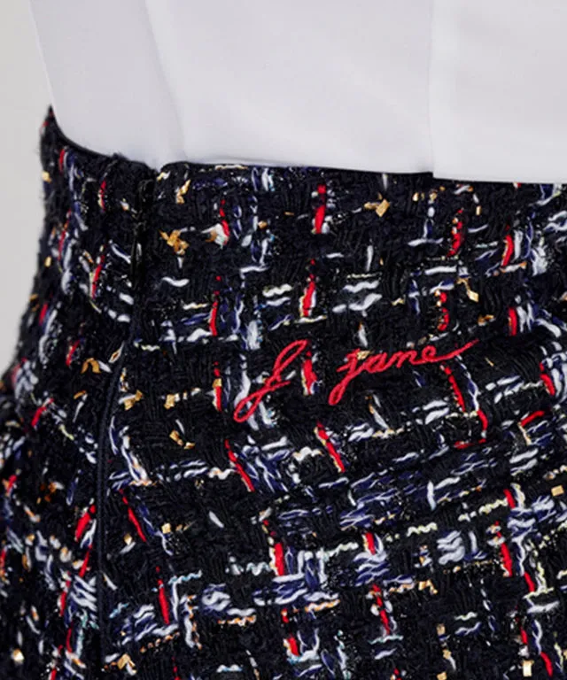 J.Jane Tweed Flower Skirt (Black)