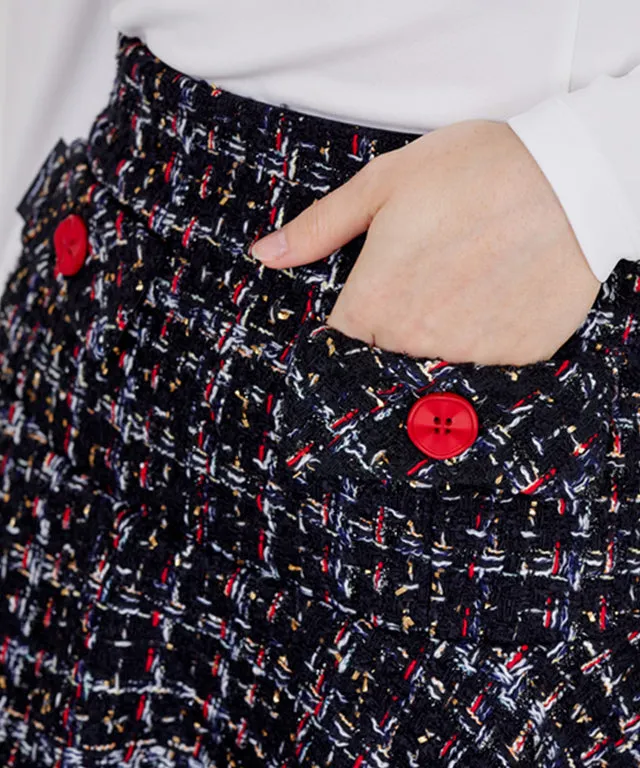 J.Jane Tweed Flower Skirt (Black)