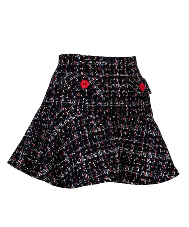 J.Jane Tweed Flower Skirt (Black)