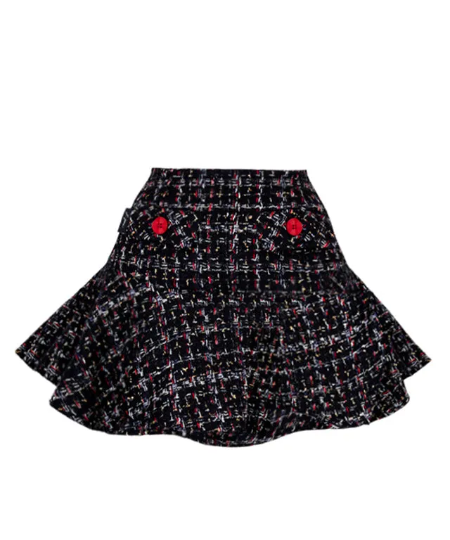 J.Jane Tweed Flower Skirt (Black)