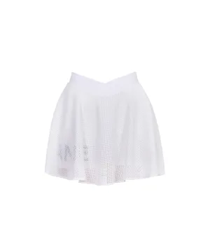 J.Jane V-Band Mesh Flare Skirt - White
