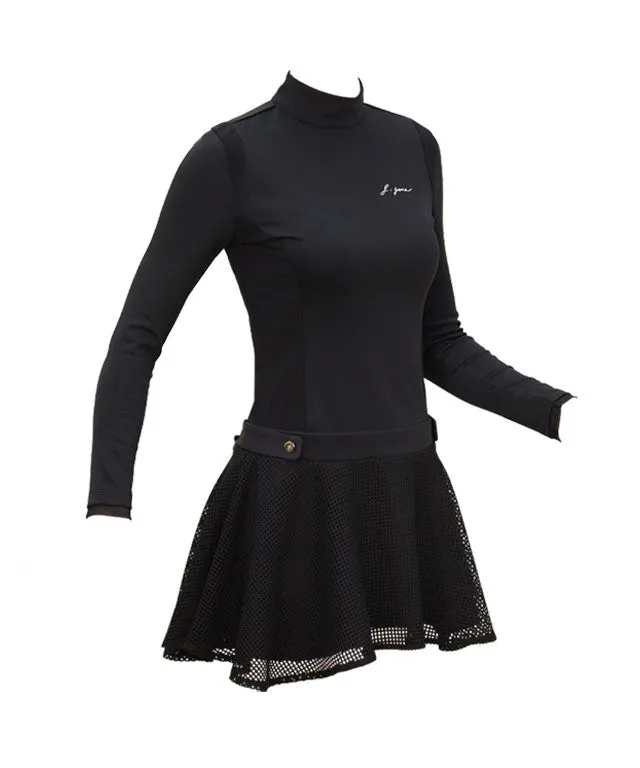 J.Jane Waffle Long Sleeve One-piece (Black)