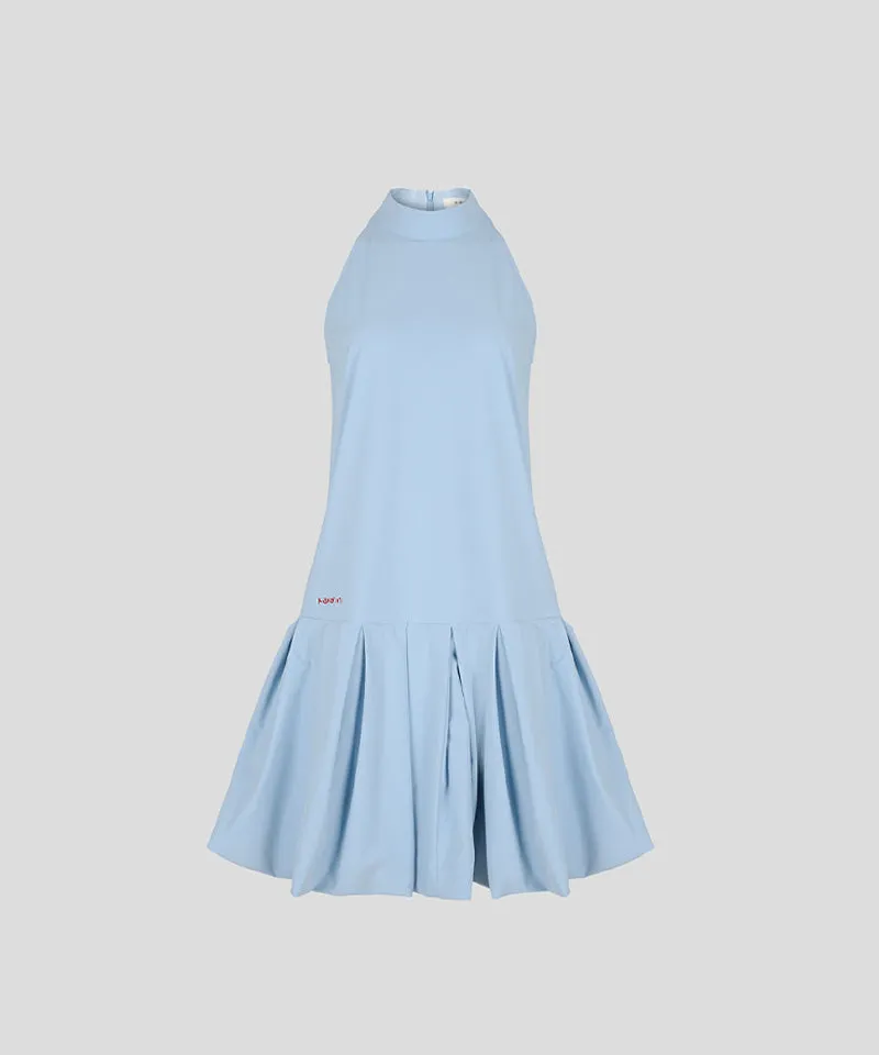 KANDINI Breezy Flare Halter Dress - Sky Blue