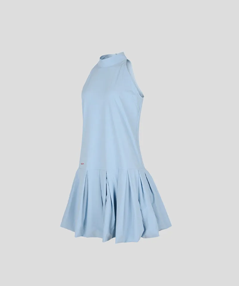 KANDINI Breezy Flare Halter Dress - Sky Blue