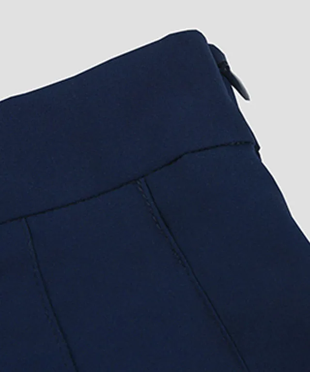 KANDINI Color line Pleats Skirt - Navy