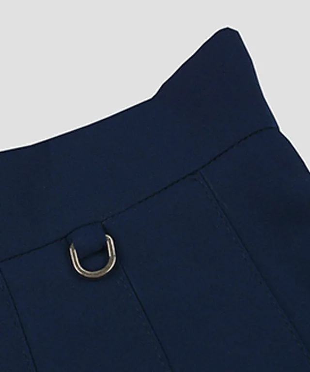 KANDINI Color line Pleats Skirt - Navy