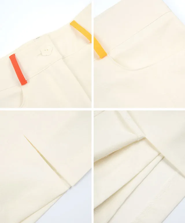 KANDINI Slit Mini Skirt - Ivory