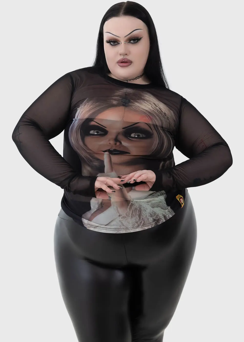 Killstar x Chucky You're A Doll Mesh Top Back