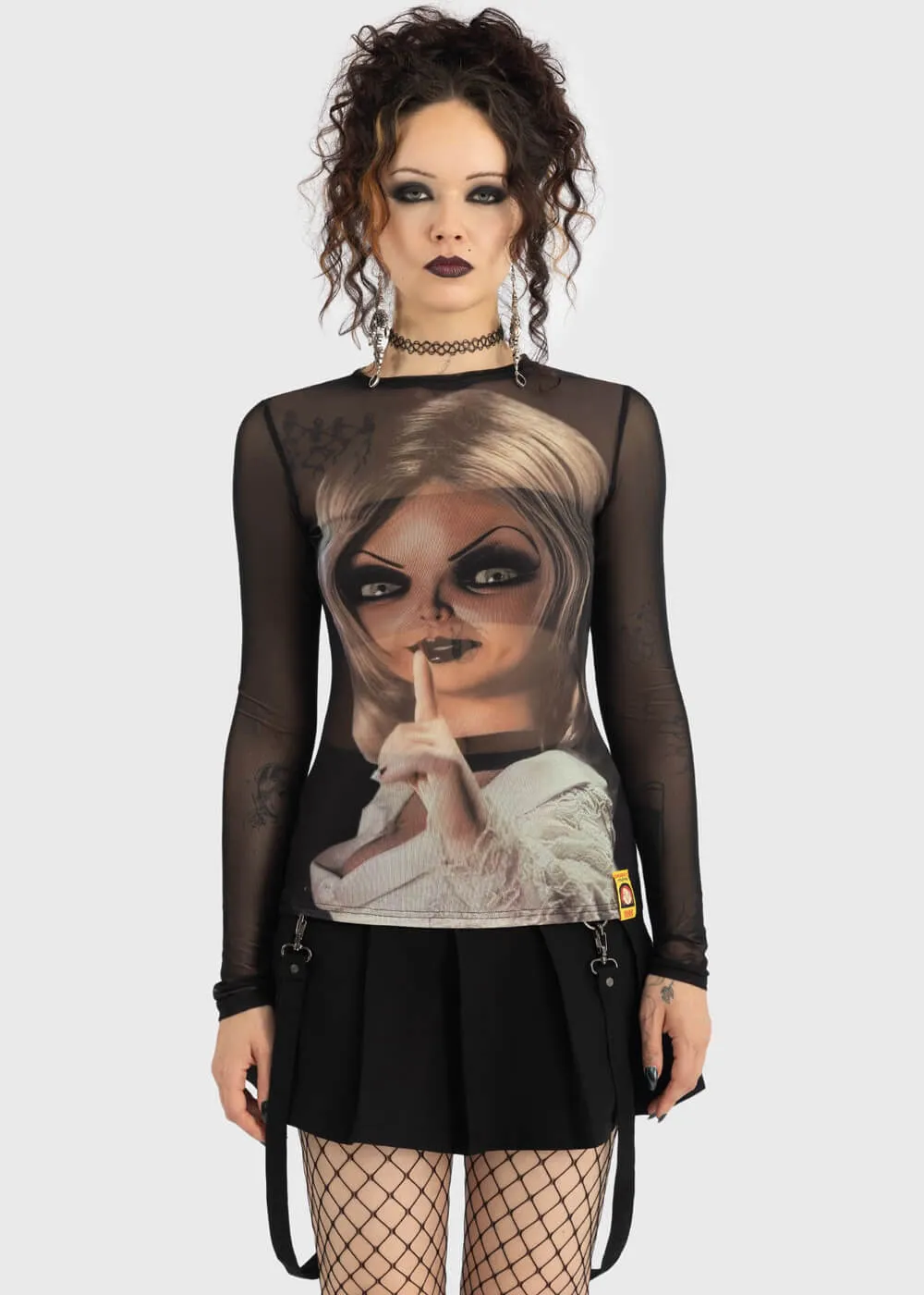 Killstar x Chucky You're A Doll Mesh Top Back