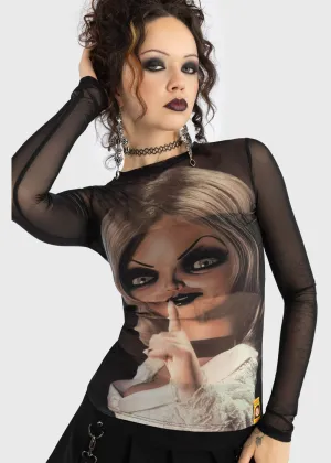 Killstar x Chucky You're A Doll Mesh Top Back