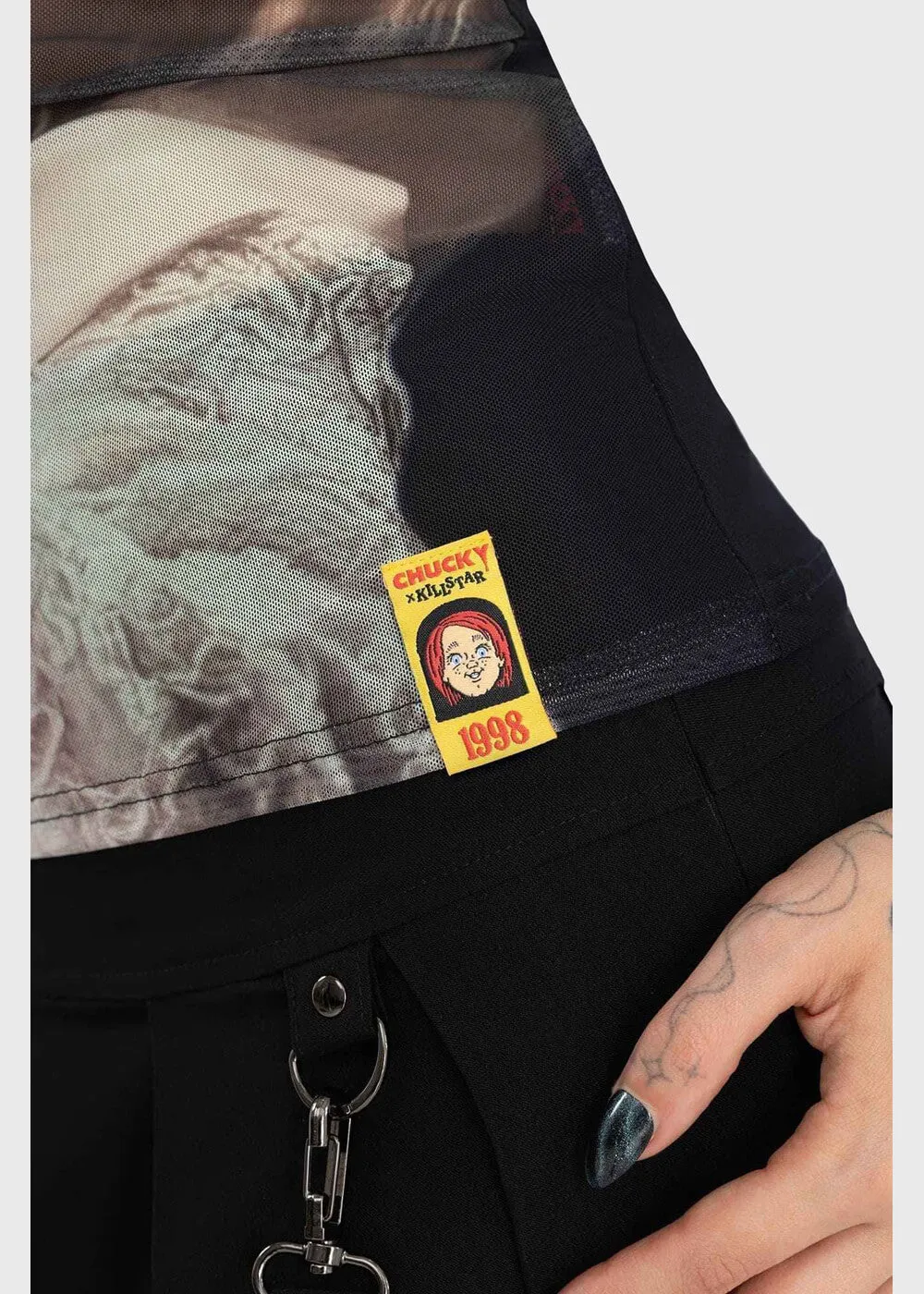 Killstar x Chucky You're A Doll Mesh Top Back