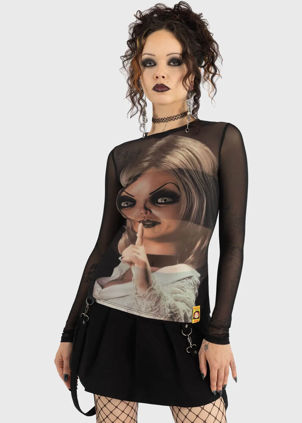 Killstar x Chucky You're A Doll Mesh Top Back