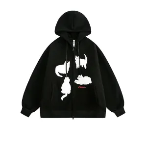 Kitten Zip-Up Hooded Sweatshirt