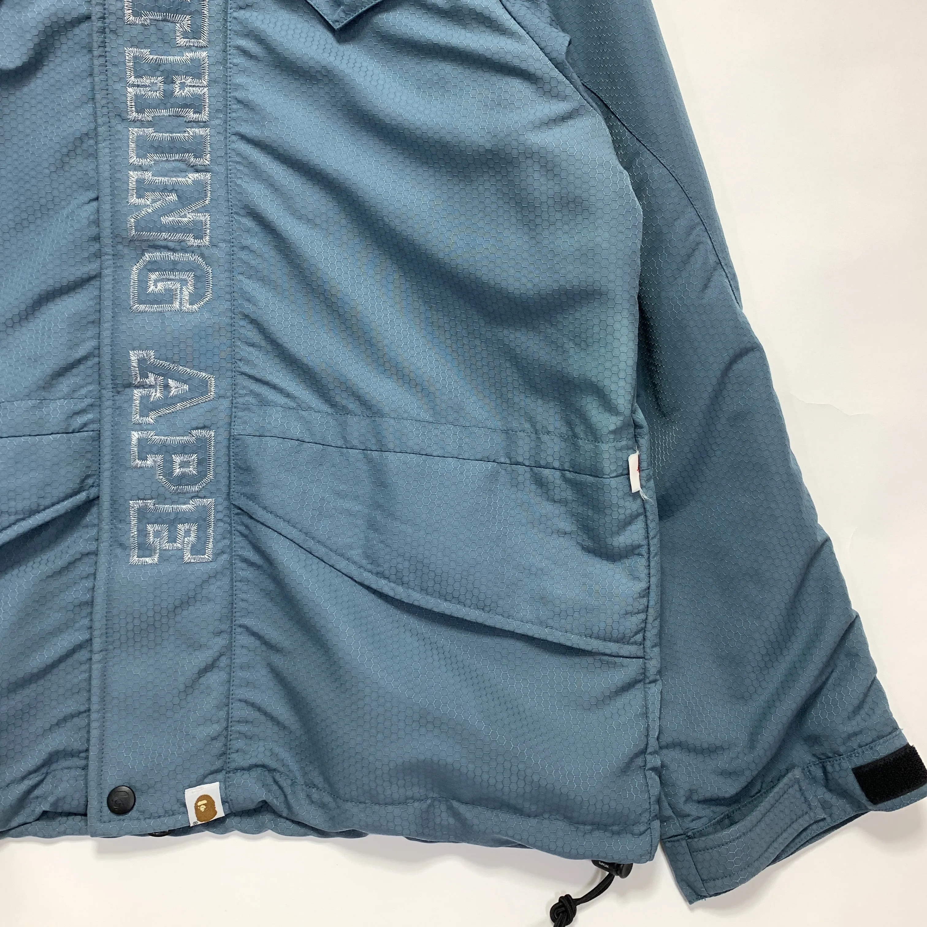 [L] A Bathing Ape Bape x WTAPS Vintage Ripstop Snowboard Jacket Blue