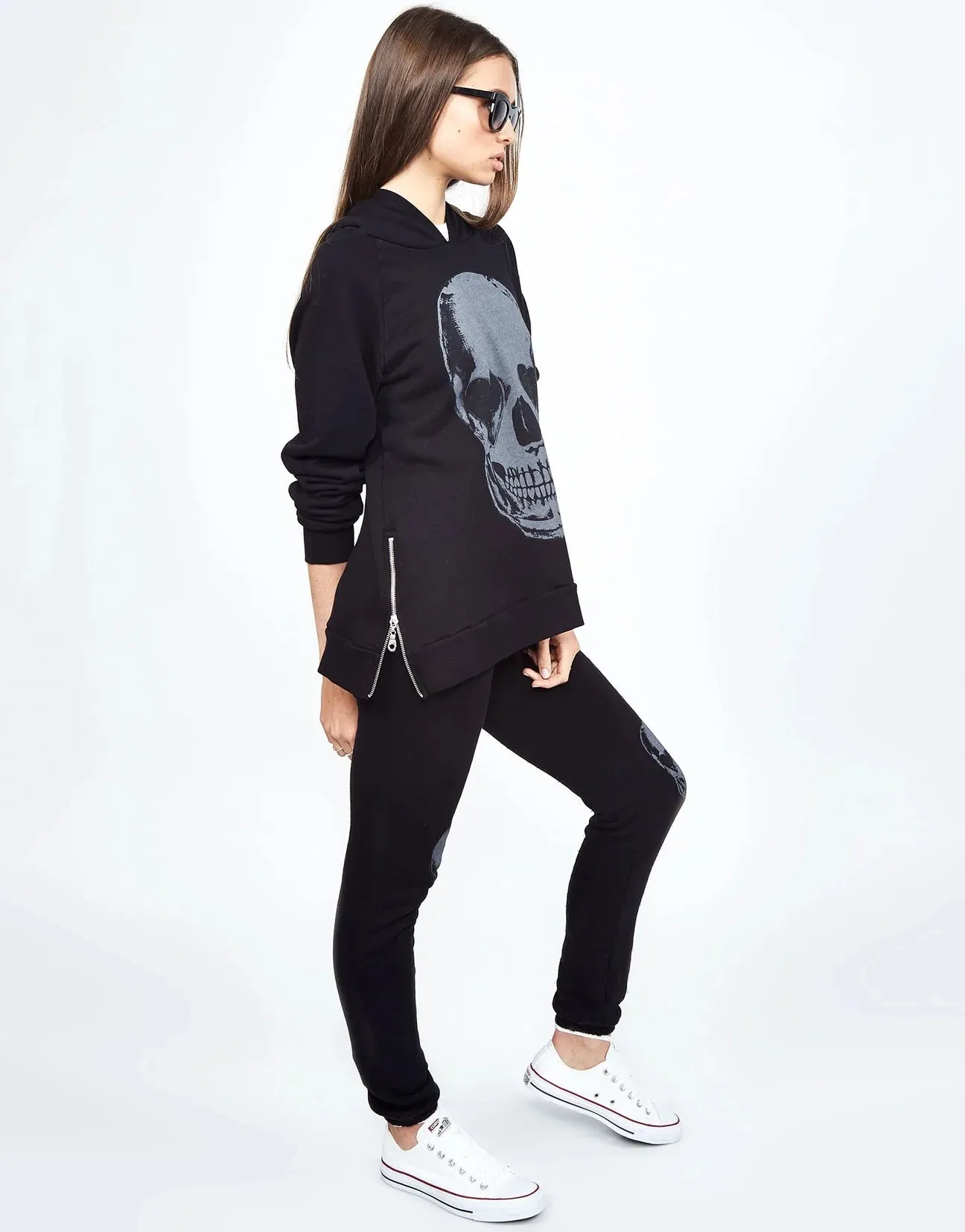 Lauren Moshi Corbin Heart Eye Skull Pullover